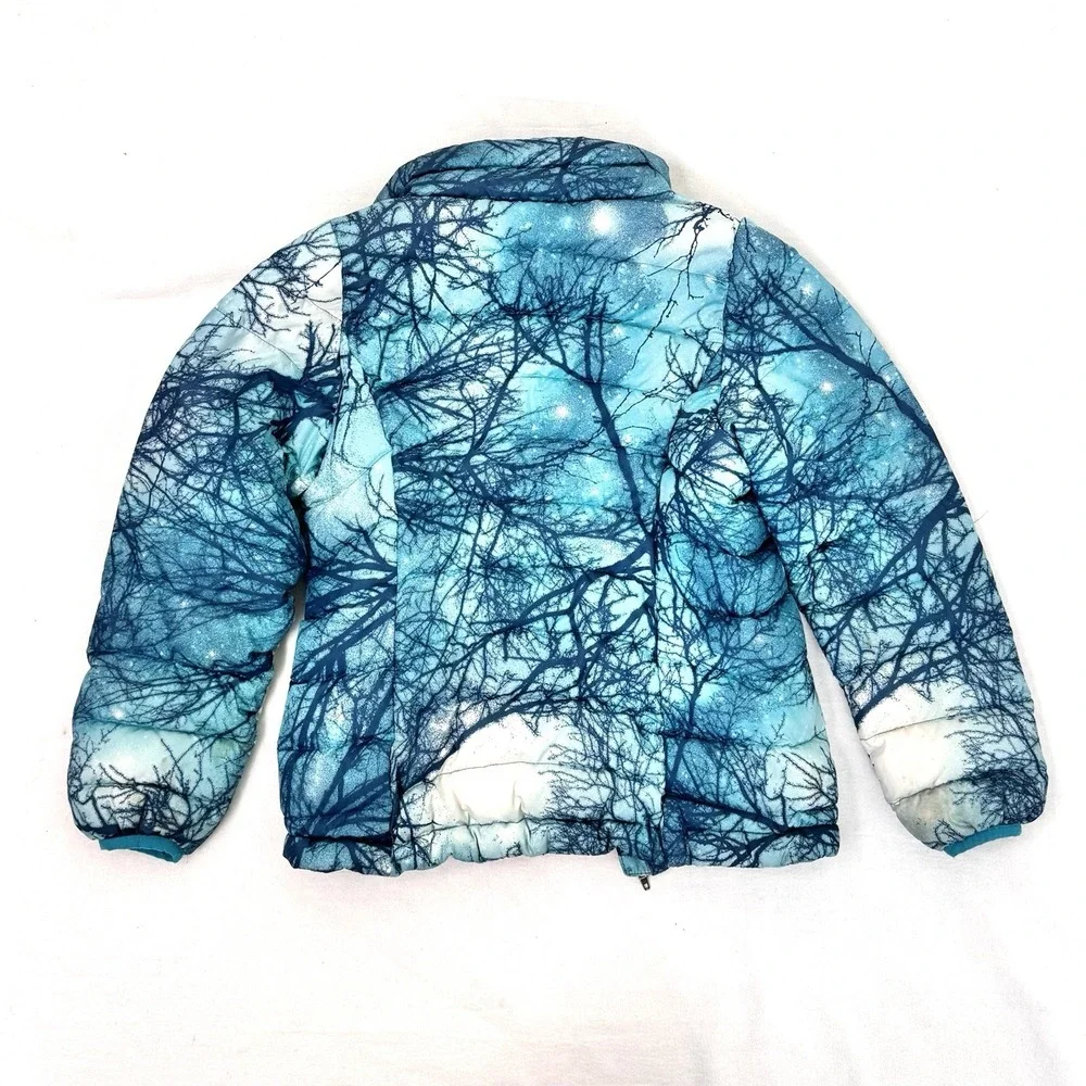 Patagonia Kids Girls Moontree Blue Puffer Insulated Full Zip Down Sweater M 7-8
